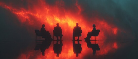 Collaborative strategy sessions: fueling sales with engaging workshops. Blockbuster poster. Subtle illuminations in a professional training environment. Movie artwork. Cinematic poster.