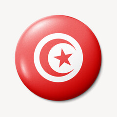 Tunisia flag round badge illustration