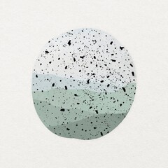 Terrazzo textured circle clipart, green aesthetic