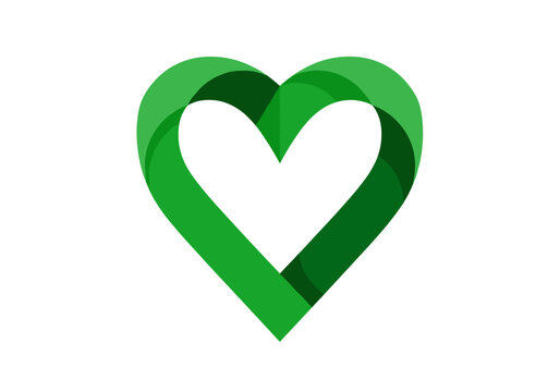 Green abstract heart symbol representing mental health awareness  