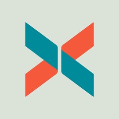 Abstract blue and orange badge, modern design for business