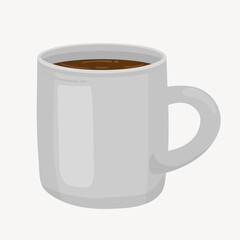 Coffee mug, cute cartoon illustration