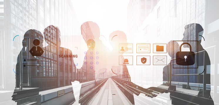 A digital security system for user authentication and access control. A concept of data protection using passwords, biometrics, and secure login. Motif