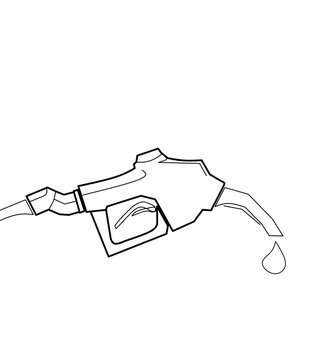 Minimalist vector illustration featuring a pen shading pump nozzle