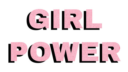 Girl power word typography png