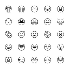 25 set of outline web classics icons such as cry, woman, feelings, laughing, robot vector thin icons for report, presentation, diagram, web design, mobile app