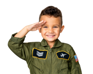 Boy in soldier uniform png sticker, transparent background