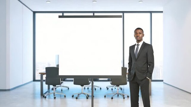 A Person with a Poster in a Professional Setting