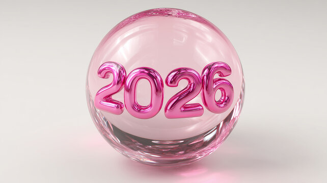 2026 inside a crystal sphere expressing prediction, strategic forecasting, and future oriented decision making.
