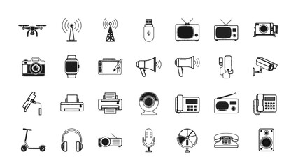 Fototapeta premium Vector illustration&nbsp;of collection of technology and gadget icons on a white background