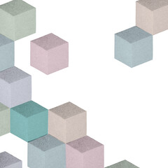 Dark pastel paper craft textured cubic patterned template