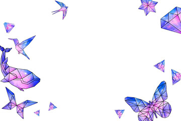 Galaxy patterned geometrical shaped objects decorated blank frame