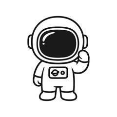 Astronaut spirit. Hand-drawn coloring pages