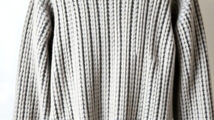 lambswool. A wool sweater shrunk after washing, showing textured fabric on a simple background. lifestyle magazines, social media lookbooks, designed for influencer and brand collaborations.