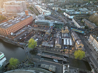 Aerial over Camden Market London 