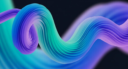 Vibrant Wave Background with Gradient Texture Abstract Flowing Shapes in Teal, Purple, and Blue for Modern Designs