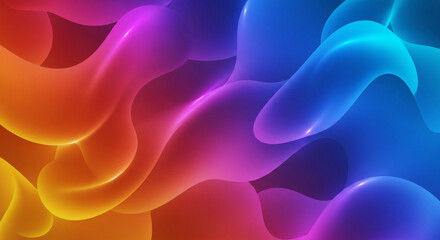 Abstract Fluid Background A Vibrant Blend of Orange, Purple, and Blue Waves for Creative Designs and Visual Appeal