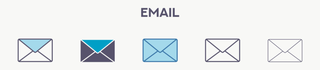 Naklejka premium Email Icon Pack For Graphic Design - Multi Styles