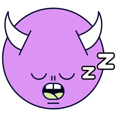 Funky purple devil monster emoji transparent png