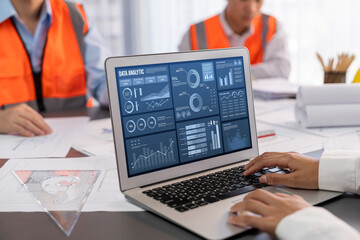 Business data dashboard provide business intelligence analytic for marketing strategy planning brisk with big data set to analyze customer demands and foreseeing business future