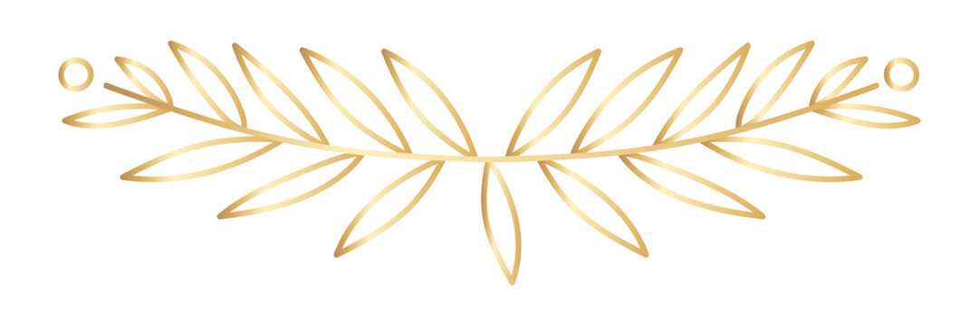 PNG Elegant gold leaf divider illustration on transparent background