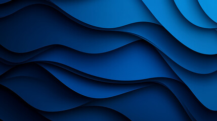 Abstract background with blue paper waves dynamic backdrop elegant curved lines simple shapes dark and light blue color gradient cool modern wallpaper design with layer effect