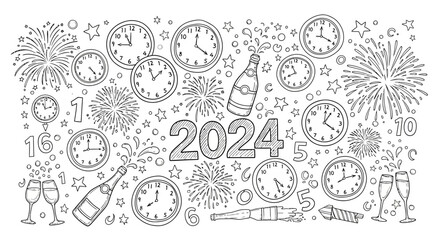 hand drawn vector set of hand drawn doodles