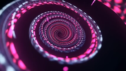 Abstract swirling spiral pattern in vibrant pink and purple hues, creating a sense of depth and motion - Powered by Adobe