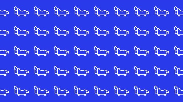 Repeating pattern of white corgi dog outlines on blue, perfect for petrelated designs, packaging, and childrens products.