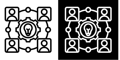 Knowledge Sharing  Icon Set White Mix Style Collection
