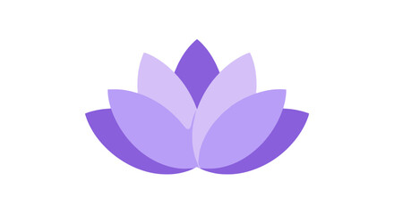 Beautifully illustrated purple lotus flower icon, symbolizing peace, purity, and enlightenment with elegant petal design on a clean white background, perfect for wellness and spiritual branding