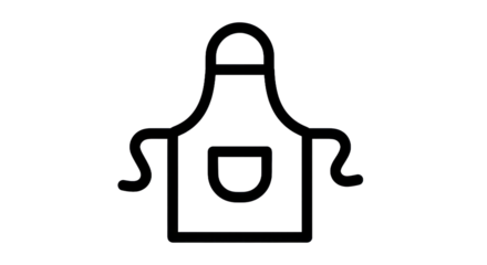 Apron icon isolated on transparent background for cooking and kitchen themes