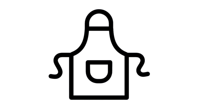 Apron icon isolated on transparent background for cooking and kitchen themes