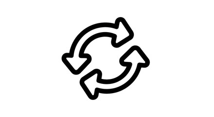 Circular arrows symbol on transparent background for communication and data flow