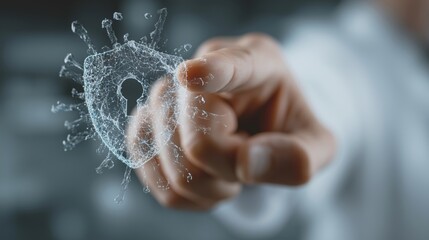 Digital virus protection and cybersecurity shield