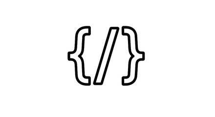 Obraz premium Code symbols icon on transparent background for software and web design