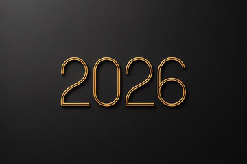 Year 2026 on dark background represents beginning of new year business goals and calendar dates for future events