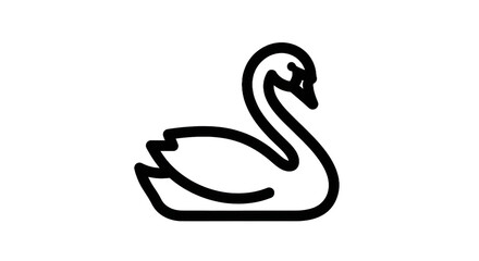 Obraz premium Elegant outline of a swan isolated with transparent background for design projects