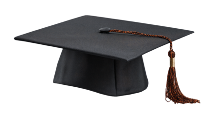 Black graduation cap, tassel