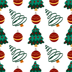 Christmas seamless pattern in hand draw style