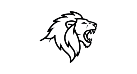 Lion head outline design powerful symbol for various creative applications