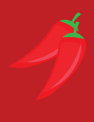 A vector art of red chili peppers. 