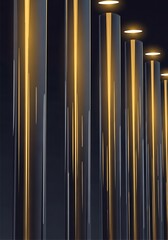 Obraz premium Abstract gleaming pillars against dark space, a modern and sleek design