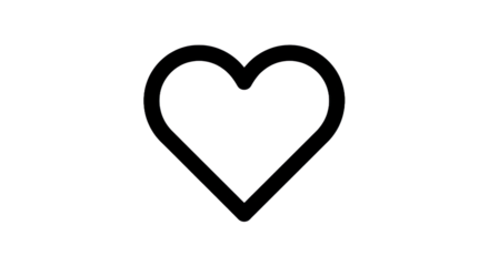 Outline of a double heart shape on transparent background symbol of love and affection