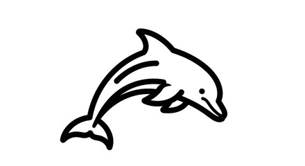 Fototapeta premium Outline of a dolphin jumping against a transparent background design