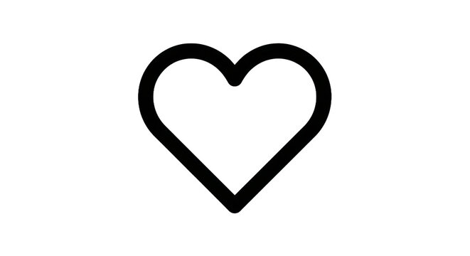 Outline of a double heart shape on transparent background symbol of love and affection