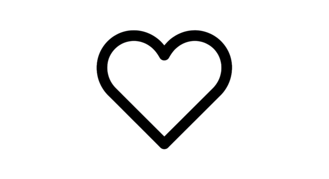 Outline of a double heart shape on transparent background symbol of love and affection