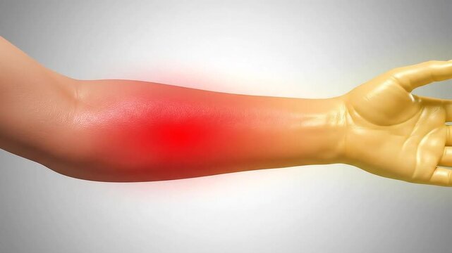 Medical Illustration Arm Skin Infection Inflammation Anatomy With Red Highlight Against Gray Background for Healthcare Education and Awareness