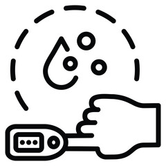 Oximeter Icon Line Vector Illustration