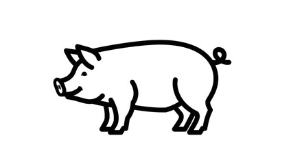 Fototapeta premium Outline of a pig on a transparent background for design and creative projects